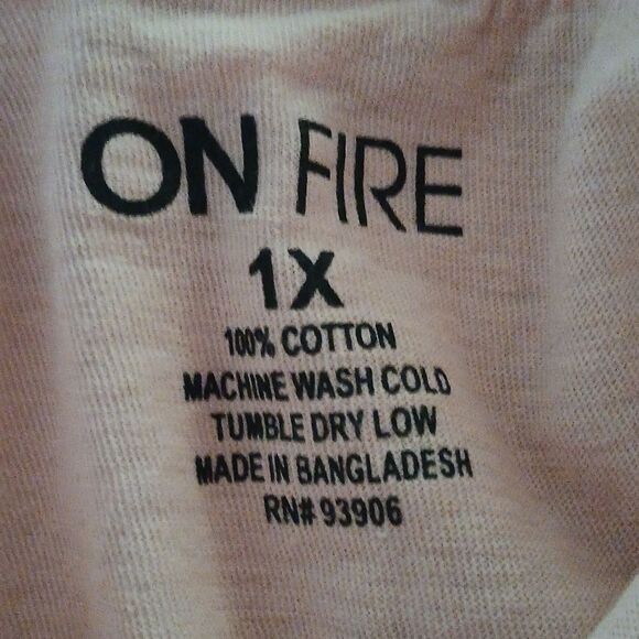 On Fire Though Shall Not Try Me Mood 24:7 lightweight hooded tunic  Sz 1X NWOT - Picture 5 of 5